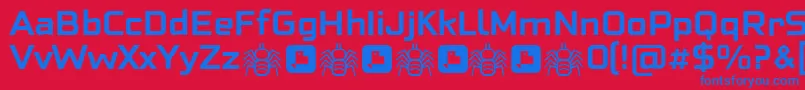 Czcionka NeoFobia Bold – niebieskie czcionki na czerwonym tle