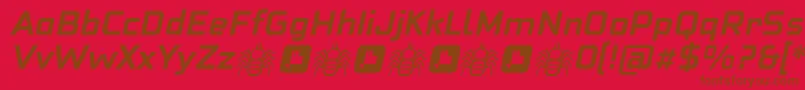 NeoFobia BoldItalic-Schriftart – Braune Schriften auf rotem Hintergrund