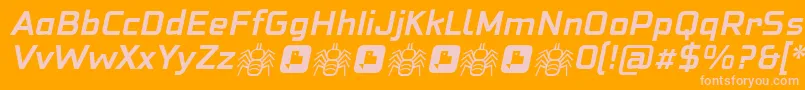 NeoFobia BoldItalic Font – Pink Fonts on Orange Background
