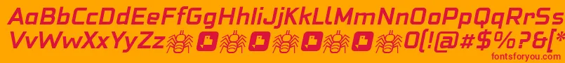 フォントNeoFobia BoldItalic – オレンジの背景に赤い文字