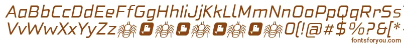 Шрифт NeoFobia Italic – коричневые шрифты на белом фоне