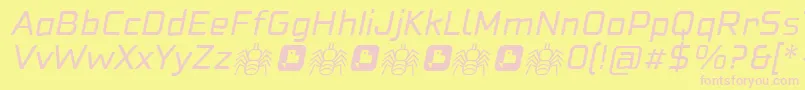 フォントNeoFobia Italic – ピンクのフォント、黄色の背景