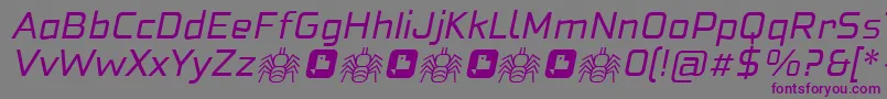 フォントNeoFobia Italic – 紫色のフォント、灰色の背景