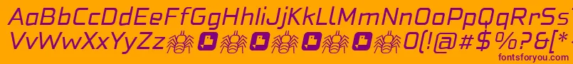 フォントNeoFobia Italic – オレンジの背景に紫のフォント