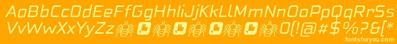 Saiba mais sobre a fonte NeoFobia Italic Fonte NeoFobia Italic – fontes amarelas em um fundo laranja