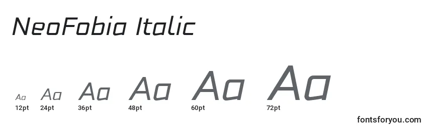 Größen der Schriftart NeoFobia Italic