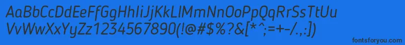 BloggerSansItalic-Schriftart – Schwarze Schriften auf blauem Hintergrund