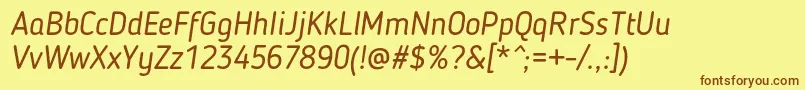 BloggerSansItalic Font – Brown Fonts on Yellow Background