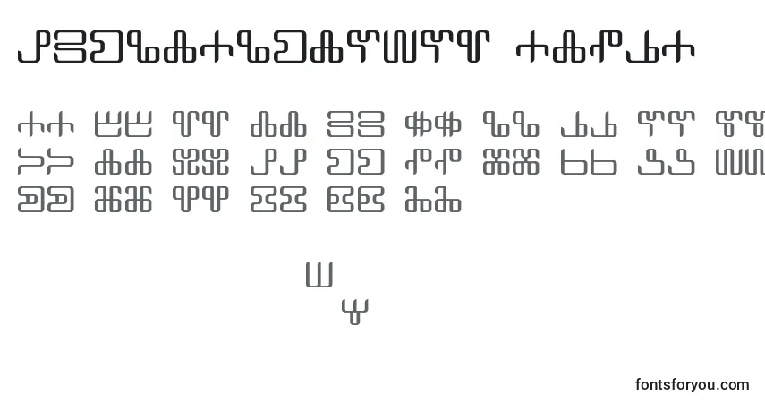 Schriftart Neoglagolitic Alpha – Alphabet, Zahlen, spezielle Symbole