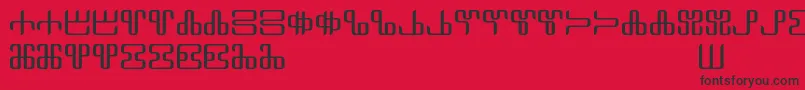 Police Neoglagolitic Alpha – polices noires sur fond rouge