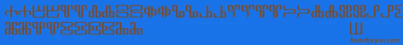 Neoglagolitic Alpha Font – Brown Fonts on Blue Background