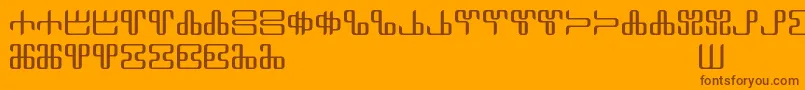 Neoglagolitic Alpha Font – Brown Fonts on Orange Background