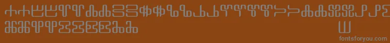 フォントNeoglagolitic Alpha – 茶色の背景に灰色の文字