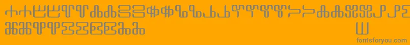 Neoglagolitic Alpha Font – Gray Fonts on Orange Background