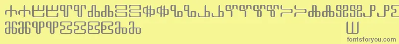 Fonte Neoglagolitic Alpha – fontes cinzas em um fundo amarelo