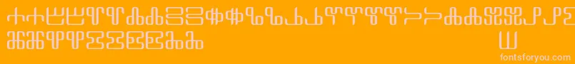 Neoglagolitic Alpha Font – Pink Fonts on Orange Background