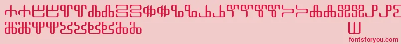 Neoglagolitic Alpha Font – Red Fonts on Pink Background