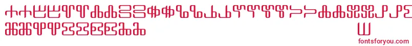 フォントNeoglagolitic Alpha – 白い背景に赤い文字