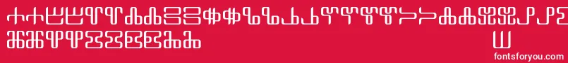 Neoglagolitic Alpha Font – White Fonts on Red Background