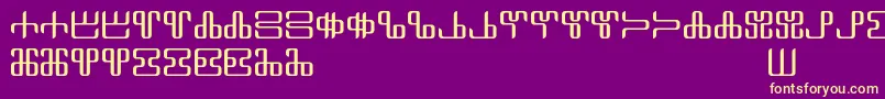 Lisätietoja Neoglagolitic Alpha-fontista Neoglagolitic Alpha-fontti – keltaiset fontit violetilla taustalla