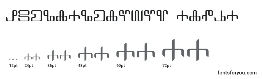 Neoglagolitic Alpha Font Sizes