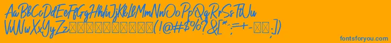 NeoHestages Font – Blue Fonts on Orange Background