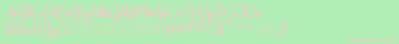 NeoHestages Font – Pink Fonts on Green Background