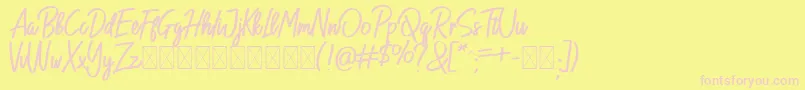 NeoHestages Font – Pink Fonts on Yellow Background