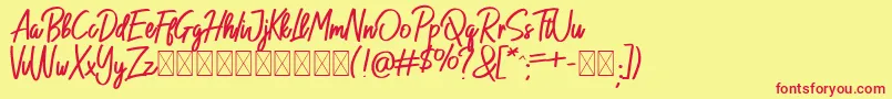 NeoHestages Font – Red Fonts on Yellow Background