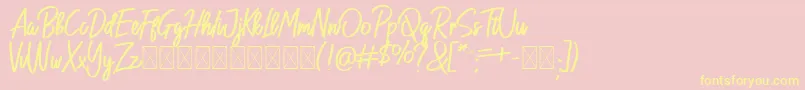 NeoHestages Font – Yellow Fonts on Pink Background