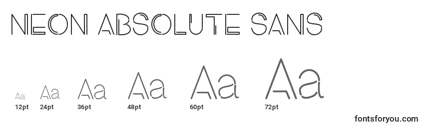 Размеры шрифта NEON ABSOLUTE SANS1