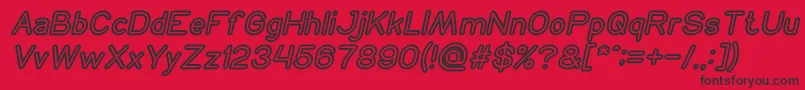 NEON GLOW Bold Italic-Schriftart – Schwarze Schriften auf rotem Hintergrund