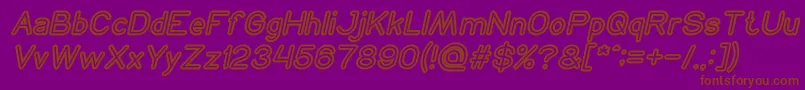 Police NEON GLOW Bold Italic – polices brunes sur fond violet