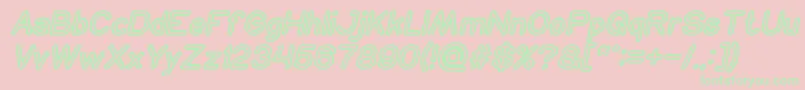 Fonte NEON GLOW Bold Italic – fontes verdes em um fundo rosa