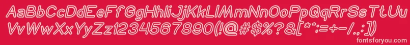NEON GLOW Bold Italic-Schriftart – Rosa Schriften auf rotem Hintergrund