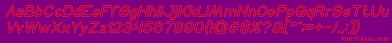 Police NEON GLOW Bold Italic – polices rouges sur fond violet