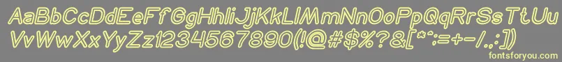 NEON GLOW Bold Italic Font – Yellow Fonts on Gray Background