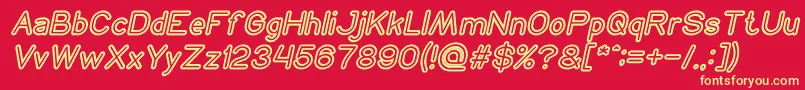 NEON GLOW Bold Italic-fontti – keltaiset fontit punaisella taustalla