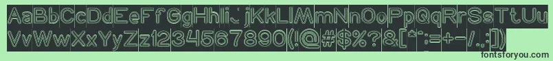 Шрифт NEON GLOW Hollow Inverse – чёрные шрифты на зелёном фоне