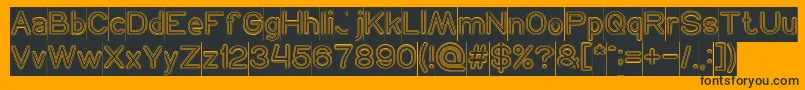 Шрифт NEON GLOW Hollow Inverse – чёрные шрифты на оранжевом фоне