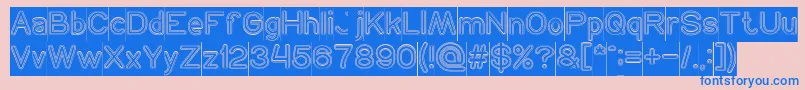 フォントNEON GLOW Hollow Inverse – ピンクの背景に青い文字