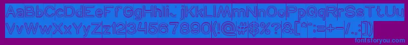 NEON GLOW Hollow Inverse Font – Blue Fonts on Purple Background
