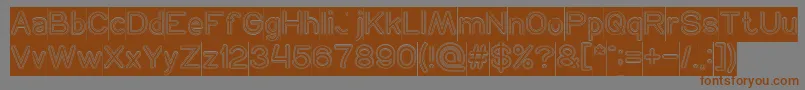 NEON GLOW Hollow Inverse-Schriftart – Braune Schriften auf grauem Hintergrund