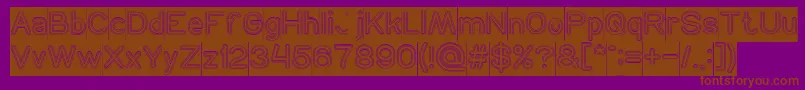 NEON GLOW Hollow Inverse-fontti – ruskeat fontit violetilla taustalla