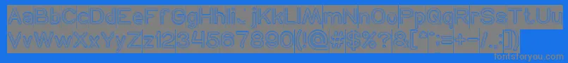 NEON GLOW Hollow Inverse-fontti – harmaat kirjasimet sinisellä taustalla