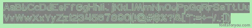 NEON GLOW Hollow Inverse Font – Gray Fonts on Green Background