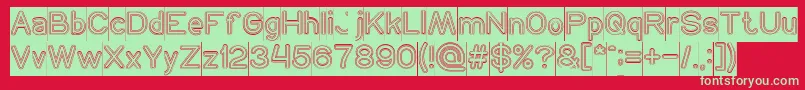 NEON GLOW Hollow Inverse Font – Green Fonts on Red Background