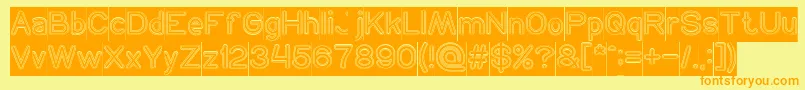 NEON GLOW Hollow Inverse Font – Orange Fonts on Yellow Background