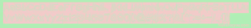 NEON GLOW Hollow Inverse-fontti – vaaleanpunaiset fontit vihreällä taustalla