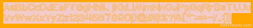 NEON GLOW Hollow Inverse Font – Pink Fonts on Orange Background